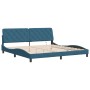 Blue velvet bed frame with LED lights 200x200 cm by vidaXL, Beds and slatted bases - Ref: Foro24-3213877, Price: 253,52 €, Di...