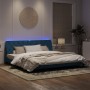 Blue velvet bed frame with LED lights 200x200 cm by vidaXL, Beds and slatted bases - Ref: Foro24-3213877, Price: 253,52 €, Di...