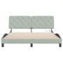 Estructura cama con luces LED terciopelo gris claro 160x200 cm de vidaXL, Camas y somieres - Ref: Foro24-3213861, Precio: 227...