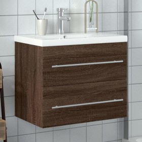 Mueble de baño con lavabo integrado marrón roble de vidaXL, Tocadores de baño - Ref: Foro24-3278775, Precio: 203,99 €, Descue...