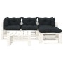 Garden pallet furniture 5 pcs wood anthracite cushions by vidaXL, Garden sets - Ref: Foro24-3052381, Price: 436,06 €, Discoun...