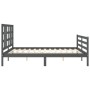 Estructura cama de matrimonio con cabecero madera maciza gris de vidaXL, Camas y somieres - Ref: Foro24-3193938, Precio: 186,...