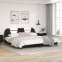 Bed frame with black and white synthetic leather headboard by vidaXL, Beds and slatted bases - Ref: Foro24-3208122, Price: 22...