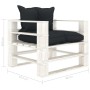 Palettensofa für Gartenholz mit anthrazitfarbenen Kissen von vidaXL, Outdoor-Sofas - Ref: Foro24-3052372, Preis: 102,84 €, Ra...