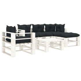 Garden pallet furniture 6 pieces wood cushions anthracite gray by vidaXL, Garden sets - Ref: Foro24-3052382, Price: 566,99 €,...