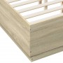 Sonoma oak engineered wood bed frame 120x190 cm by vidaXL, Beds and slatted bases - Ref: Foro24-3209746, Price: 132,99 €, Dis...