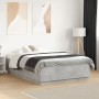 Concrete gray engineered wood bed frame 140x190cm by vidaXL, Beds and slatted bases - Ref: Foro24-3209733, Price: 145,79 €, D...