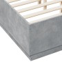 Estructura de cama madera de ingeniería gris hormigón 140x190cm de vidaXL, Camas y somieres - Ref: Foro24-3209733, Precio: 14...