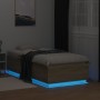 Estructura cama con luces LED madera roble Sonoma 75x190 cm de vidaXL, Camas y somieres - Ref: Foro24-3209669, Precio: 120,93...