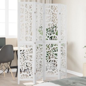 White Paulownia solid wood 4-panel dividing screen by vidaXL, Room dividers - Ref: Foro24-358739, Price: 109,99 €, Discount: %