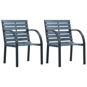 Garden chairs 2 units solid gray fir wood and steel by vidaXL, Banks - Ref: Foro24-319577, Price: 102,33 €, Discount: %