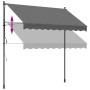 Anthracite gray fabric and steel retractable awning 250x150 cm by vidaXL, Awnings - Ref: Foro24-368739, Price: 98,77 €, Disco...