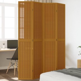 4-panel partition screen solid paulownia wood brown by vidaXL, Room dividers - Ref: Foro24-358820, Price: 124,99 €, Discount: %