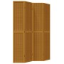 Biombo separador de 4 paneles madera maciza paulownia marrón de vidaXL, Divisores de ambientes - Ref: Foro24-358820, Precio: ...