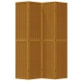 Biombo separador de 4 paneles madera maciza paulownia marrón de vidaXL, Divisores de ambientes - Ref: Foro24-358820, Precio: ...