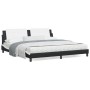 Estructura cama con LED cuero sintético negro blanco 200x200 cm de vidaXL, Camas y somieres - Ref: Foro24-3214136, Precio: 21...