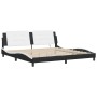 Estructura cama con LED cuero sintético negro blanco 200x200 cm de vidaXL, Camas y somieres - Ref: Foro24-3214136, Precio: 21...