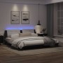 Estructura cama con LED cuero sintético negro blanco 200x200 cm de vidaXL, Camas y somieres - Ref: Foro24-3214136, Precio: 21...