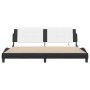 Estructura cama con LED cuero sintético negro blanco 200x200 cm de vidaXL, Camas y somieres - Ref: Foro24-3214136, Precio: 21...