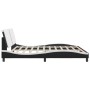 Estructura cama con LED cuero sintético negro blanco 200x200 cm de vidaXL, Camas y somieres - Ref: Foro24-3214136, Precio: 21...