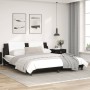 Estructura de cama con luz LED cuero PE negro blanco 180x200 cm de vidaXL, Camas y somieres - Ref: Foro24-3214129, Precio: 20...