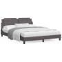 Estructura de cama con luces LED cuero PE gris 160x200 cm de vidaXL, Camas y somieres - Ref: Foro24-3214120, Precio: 210,94 €...