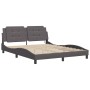 Estructura de cama con luces LED cuero PE gris 160x200 cm de vidaXL, Camas y somieres - Ref: Foro24-3214120, Precio: 210,94 €...