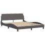 Estructura de cama con luces LED cuero PE gris 160x200 cm de vidaXL, Camas y somieres - Ref: Foro24-3214120, Precio: 210,94 €...