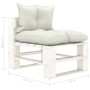 Central pallet sofa for garden made of wood with beige cushions by vidaXL, Outdoor sofas - Ref: Foro24-3052422, Price: 84,48 ...