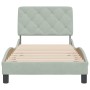 Light gray velvet bed frame with headboard 80x200 cm by vidaXL, Beds and slatted bases - Ref: Foro24-3207887, Price: 143,18 €...