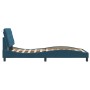 Bed frame with blue velvet headboard 100x200 cm by vidaXL, Beds and slatted bases - Ref: Foro24-3207909, Price: 150,99 €, Dis...