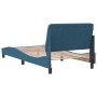 Bed frame with blue velvet headboard 100x200 cm by vidaXL, Beds and slatted bases - Ref: Foro24-3207909, Price: 150,99 €, Dis...