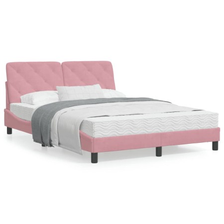 Estructura de cama con cabecero de terciopelo rosa 120x200 cm de vidaXL, Camas y somieres - Ref: Foro24-3207916, Precio: 244,...