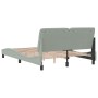 Bed frame with light gray velvet headboard 140x190cm by vidaXL, Beds and slatted bases - Ref: Foro24-3207923, Price: 195,50 €...