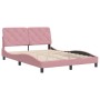 Estructura de cama con cabecero de terciopelo rosa 140x200 cm de vidaXL, Camas y somieres - Ref: Foro24-3207928, Precio: 256,...