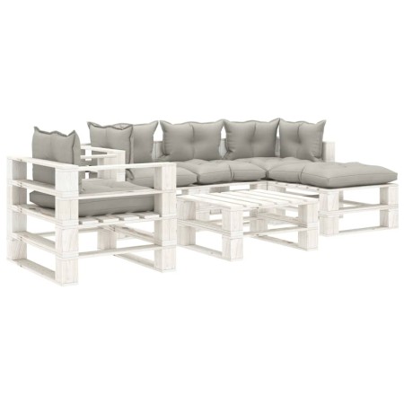 Garden pallet furniture set 6 pieces wood with taupe cushions by vidaXL, Garden sets - Ref: Foro24-3052406, Price: 583,99 €, ...