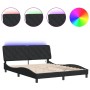 Estructura de cama con luces LED terciopelo negro 160x200 cm de vidaXL, Camas y somieres - Ref: Foro24-3213863, Precio: 241,2...