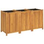 Planter with solid acacia wood lining 150x50x75 cm by vidaXL, Pots and planters - Ref: Foro24-366446, Price: 208,58 €, Discou...