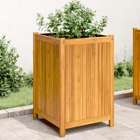 Jardinera con forro madera maciza de acacia 50x50x75 cm de vidaXL, Maceteros y jardineras - Ref: Foro24-366444, Precio: 102,6...