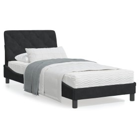 Cama con colchón terciopelo negro 90x190 cm de vidaXL, Camas y somieres - Ref: Foro24-3208630, Precio: 263,99 €, Descuento: %