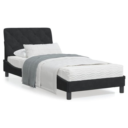 Bed with black velvet mattress 90x190 cm by vidaXL, Beds and slatted bases - Ref: Foro24-3208630, Price: 266,03 €, Discount: %