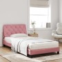 Bed with pink velvet mattress 100x200 cm by vidaXL, Beds and slatted bases - Ref: Foro24-3208645, Price: 305,99 €, Discount: %