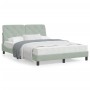 Bed with light gray velvet mattress 140x200 cm by vidaXL, Beds and slatted bases - Ref: Foro24-3208658, Price: 445,96 €, Disc...