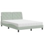 Cama con colchón terciopelo gris claro 140x200 cm de vidaXL, Camas y somieres - Ref: Foro24-3208658, Precio: 408,99 €, Descue...