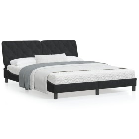 Bed with black velvet mattress 160x200 cm by vidaXL, Beds and slatted bases - Ref: Foro24-3208666, Price: 510,85 €, Discount: %