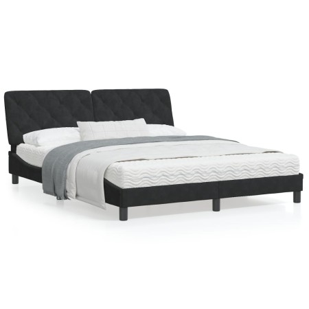 Bed with black velvet mattress 160x200 cm by vidaXL, Beds and slatted bases - Ref: Foro24-3208666, Price: 470,28 €, Discount: %