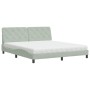 Cama con colchón terciopelo gris claro 180x200 cm de vidaXL, Camas y somieres - Ref: Foro24-3208670, Precio: 470,36 €, Descue...