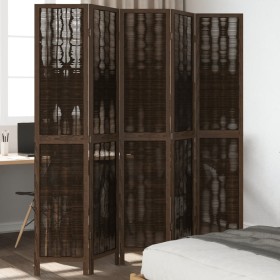 Dark brown paulownia wood 5-panel separator screen by vidaXL, Room dividers - Ref: Foro24-358663, Price: 117,99 €, Discount: %