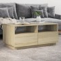 Coffee table with LED lights Sonoma oak 90x49x40 cm by vidaXL, Coffee table - Ref: Foro24-839835, Price: 107,91 €, Discount: %