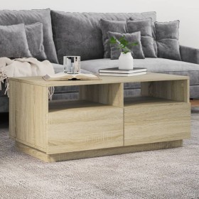 Couchtisch mit LED-Leuchten Sonoma-Eiche 90x49x40 cm von vidaXL, Couchtisch - Ref: Foro24-839835, Preis: 108,03 €, Rabatt: %